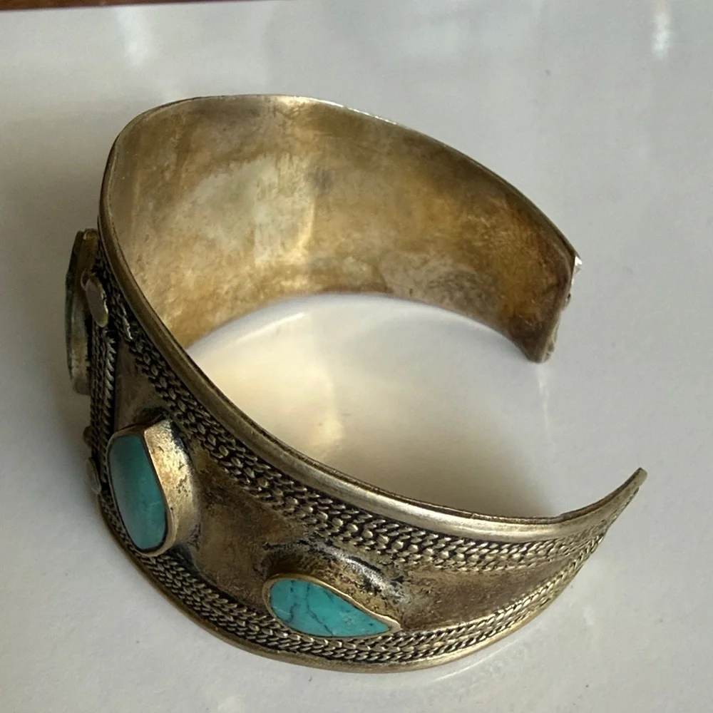 Afghan Kuchi Boho, Ethnic , Tribal Cuff Vintage Bracelet - Picture 4 of 8